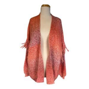 Vintage Frye & Co Open Front Cardigan Oversized Fringe Knit Boho Western Cozy 2X